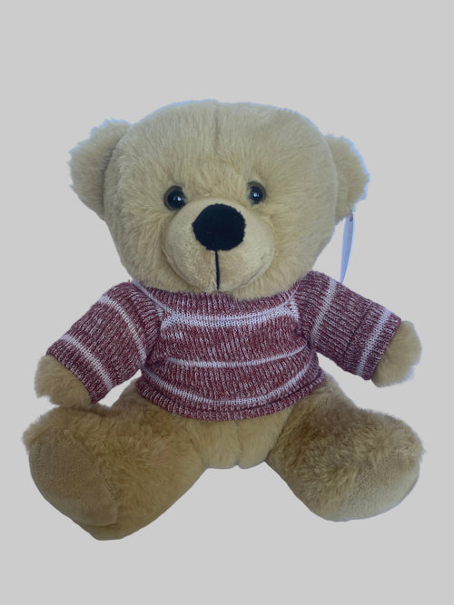 Hirç Knit Sweater and scarf Teddy Bear, Custom Embroidered Snuggle Plush Toy, Baby Shower Birthday, Anniversary Couple Wedding Gift